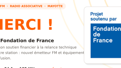 SUN FM remercie la Fondation de France pour son soutien